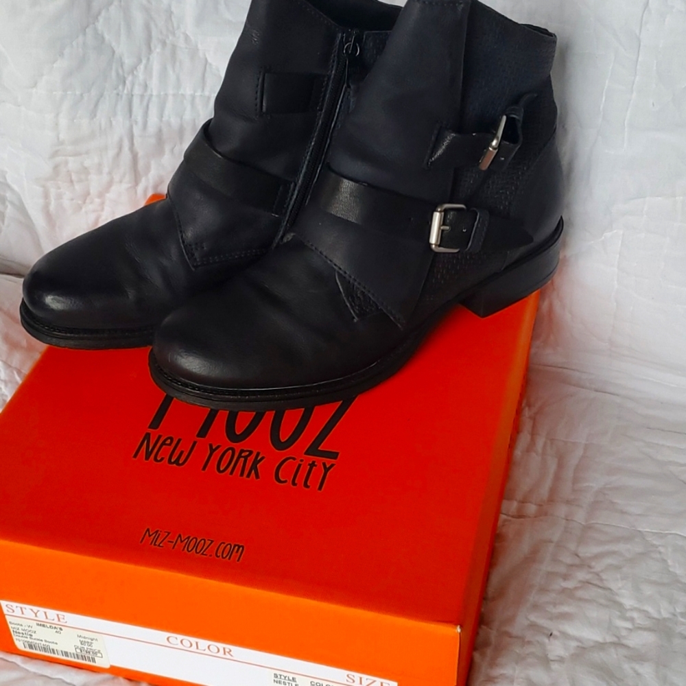 Miz mooz double buckle midnight boots